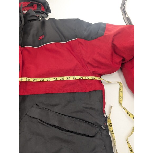 Starter Vintage Red Black Down Feather Puffer Ski Jacket Coat Size 2XL - Picture 5 of 14